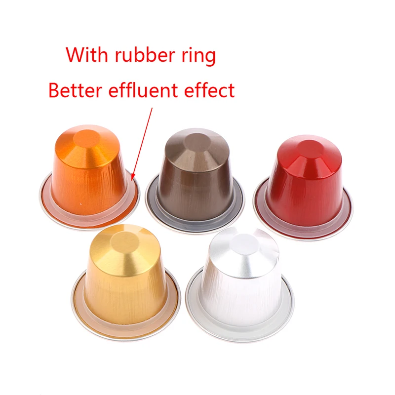 10Pcs 37MM Refillable Food-grade PP Coffee Capsules Cup With Rubber Ring and Sealing Sticker for Nespresso Machine