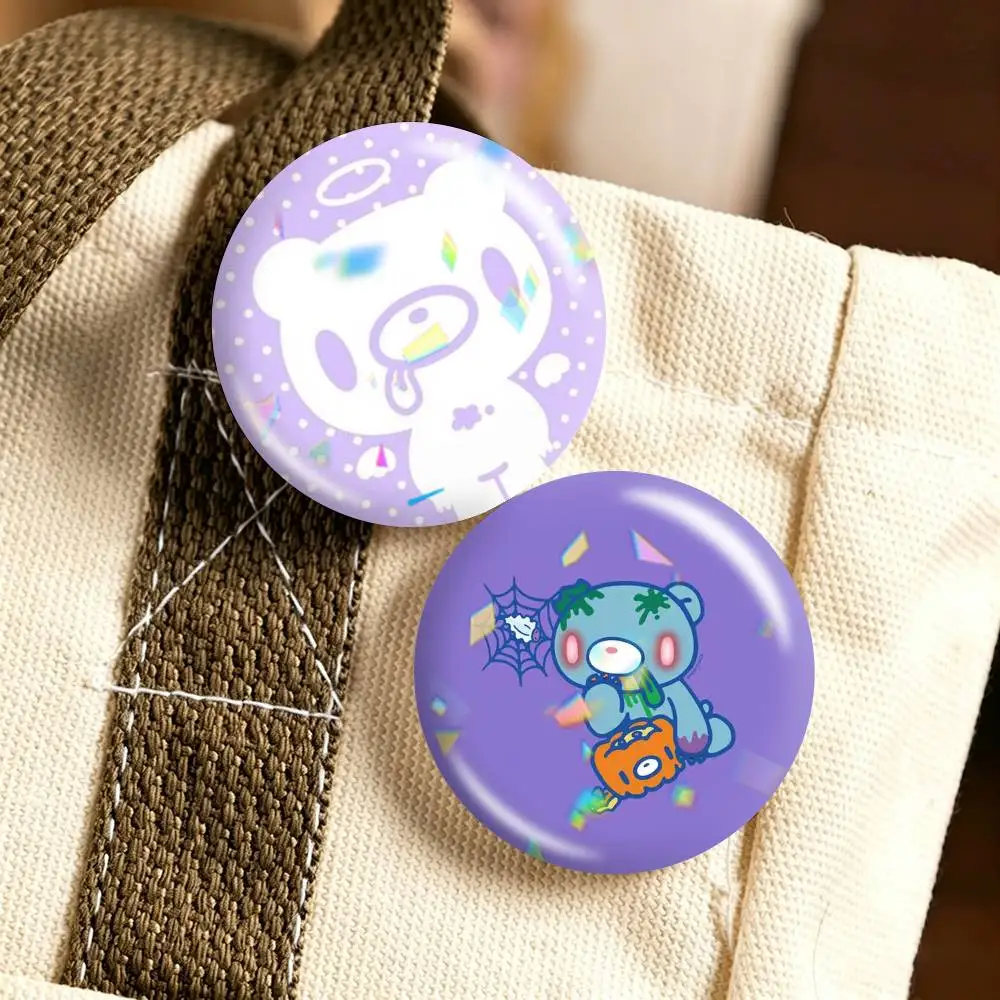 Cute G-Gloomys B-Bear  25 32 44 58 75mm Badges Personalized Round Brooches Pins Accessory Gift