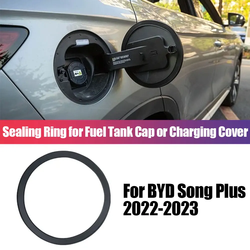 For BYD Song Plus 2022-2023 Car Charging Port Cover Seal Ring Auto Fuel Tank Cap Silicone Protective Ring Waterproof Dustproof