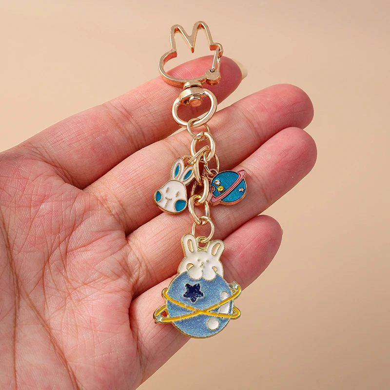 Aihua Lovely Carrot Rabbit Keychain For Women Cute Animal Bunny Key Rings Car Key Handbag Pendant Jewelry Souvenir Gifts