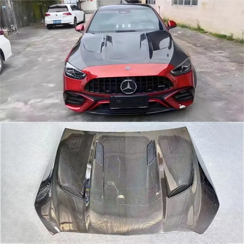 

For Mercedes Benz C-Class W206 C63 2020 2021 2022 2023 2024 ReaI Carbon Fiber Hood Cover Kit