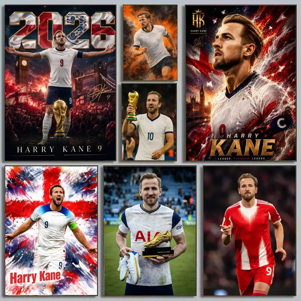 Harry Kane FC Bayern Goal Machine England Captain Painting Calligraphy Eco-friendly wall decor Vintage Office frameless