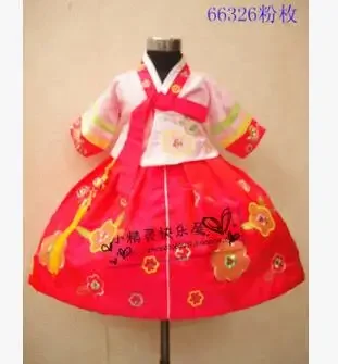 Hanbok Girl Spring Korean Embroidered Dress Princess Send Headdband Children Baby Party