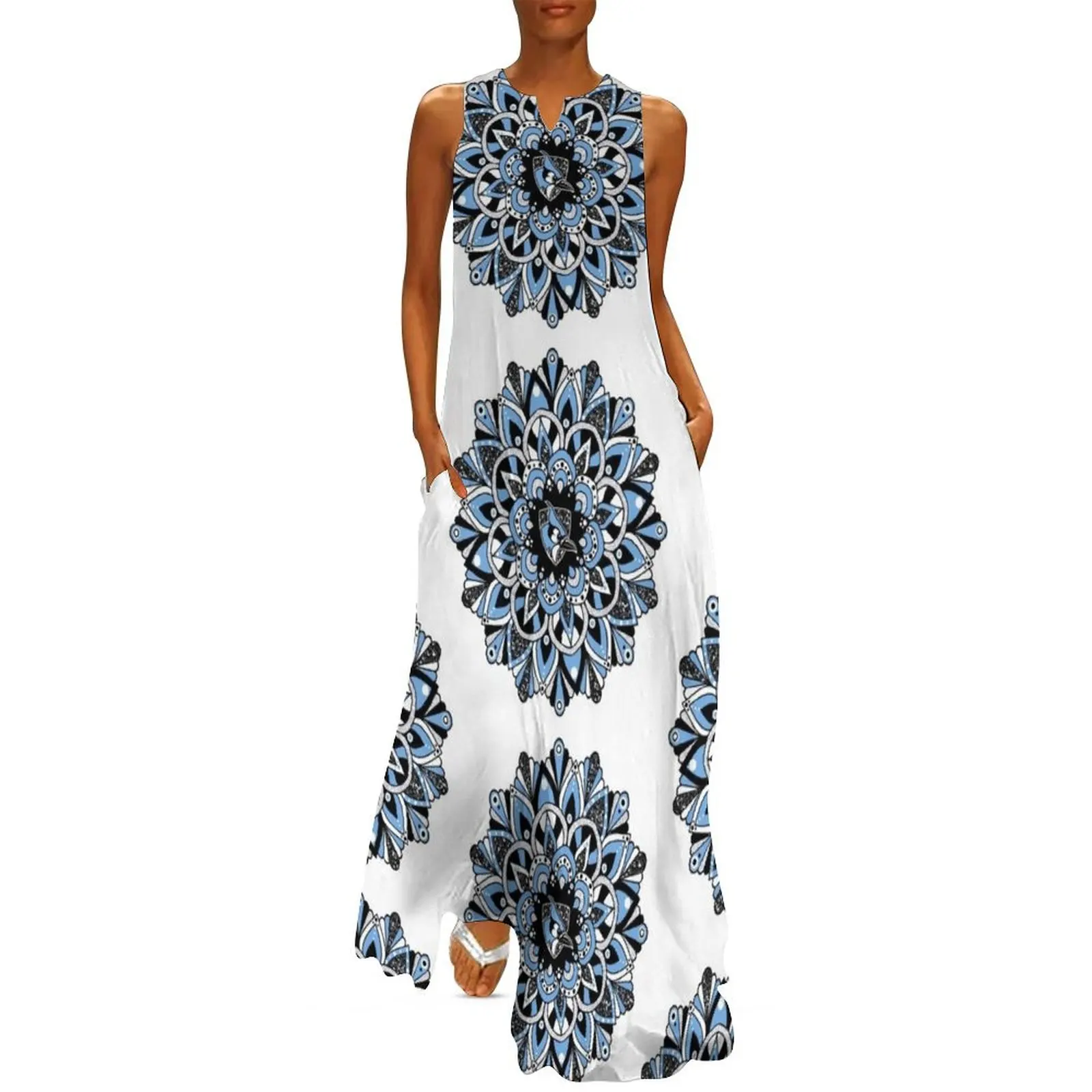 

JHU bluejay glitter mandala Long Dress Womens dresses Women dresses summer