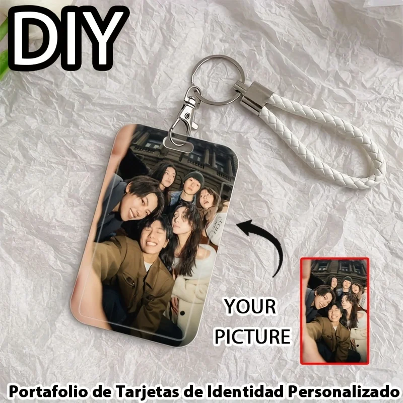 DIY Photo Customization Clear Acrylic Card Holder Student Card and ID Card Protective Cover Bank Card Voucher Keychain Cover