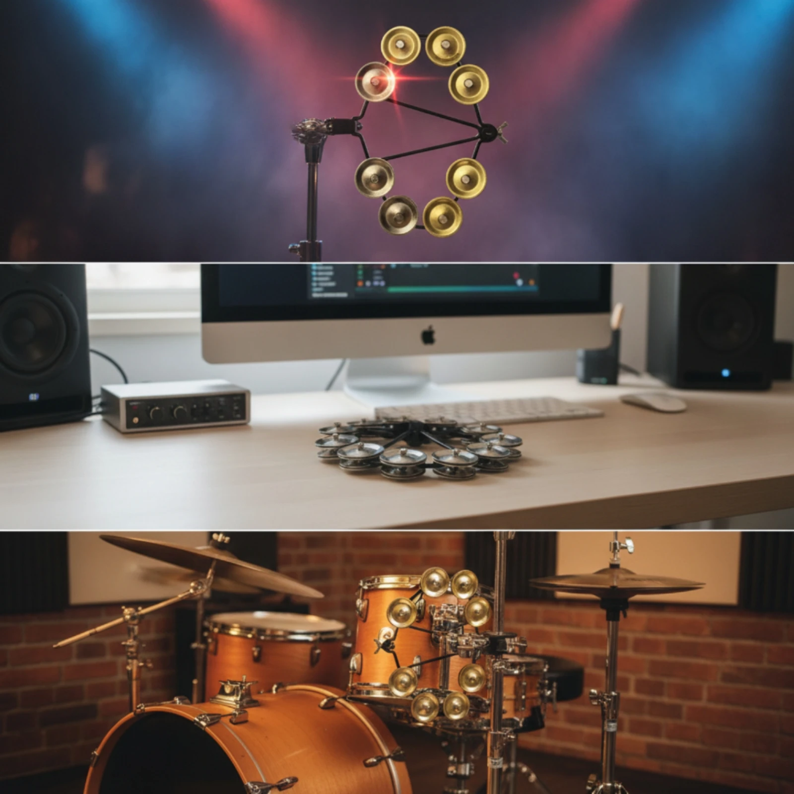 Hi-Hat Shaker Compact Hi-Hat Tambourine Tambourine Attachment Lightweight Drum Shaker High-Projecting for Drummers