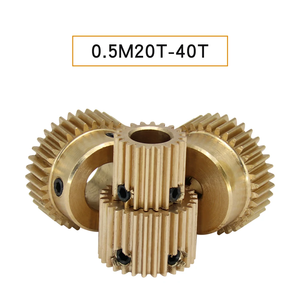 Spur Gear 0.5M-22T Bore Size 4/5/6/6.35mm Brass Mini Worm Gear Teeth Height 5 mm Total Height 10 mm For Drive Gear Box Parts