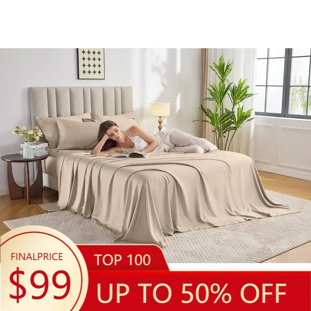 

Ограниченное предложение: Роскошный комплект постельного белья из бамбуковой вискозы - 100% органический, мягкий и охлаждающий, размер California King, с двойной строчкой.