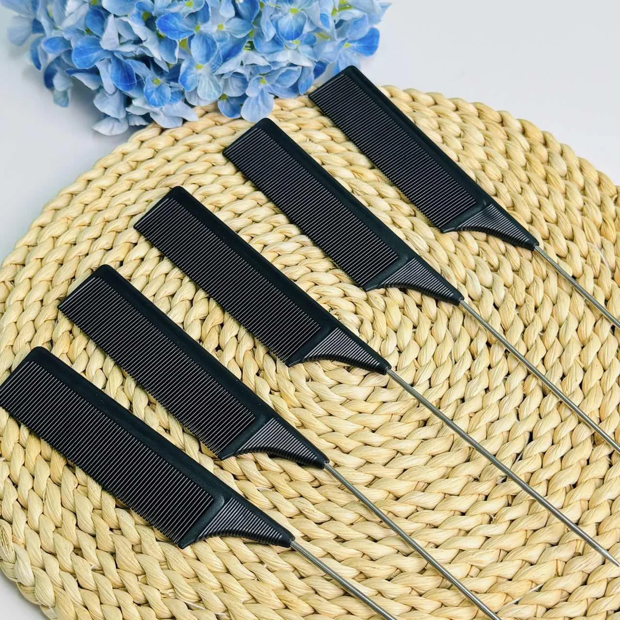 1PCS Stainless Steel Pointed Tail Hair Comb Professional Hair Brush Styling Tool for Salon