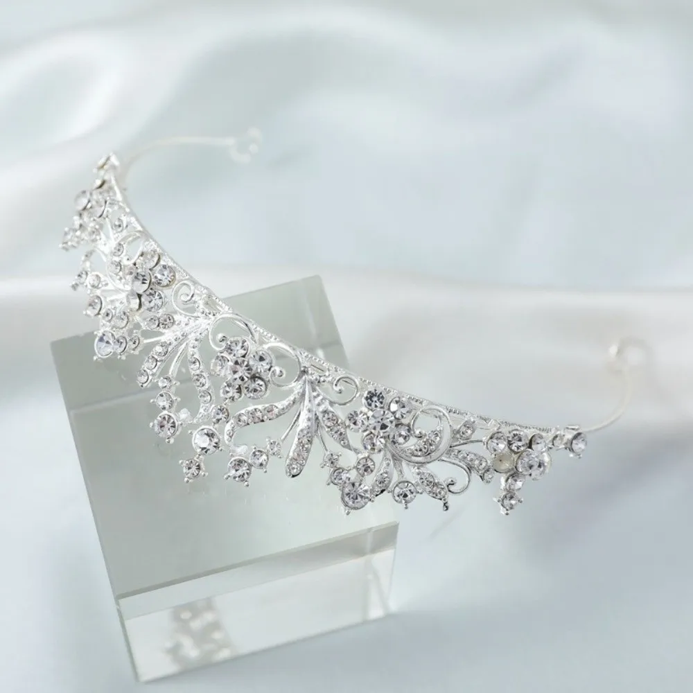 زخرفة الشعر تألق حجر الراين الإكليل رائعة سبيكة الزفاف تاج فاخر أنيق المعادن الأميرة التيجان الزفاف