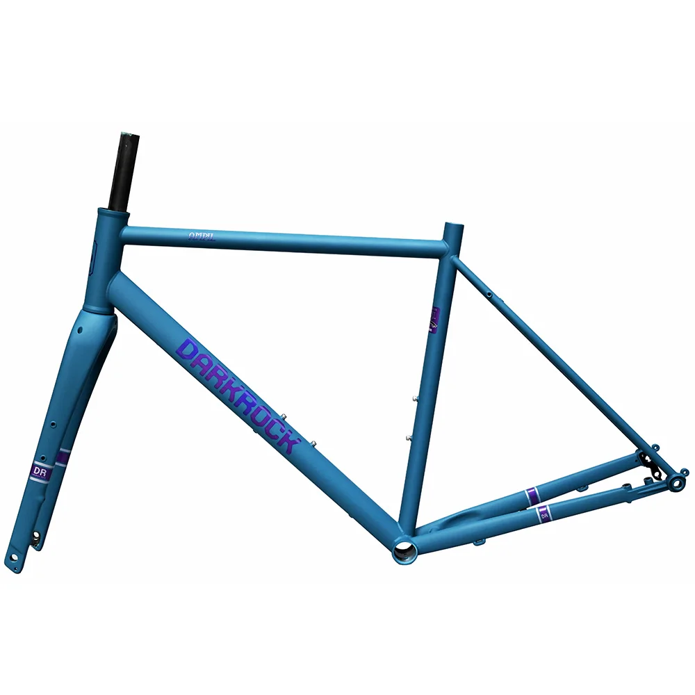 700C DARKROCK Gravel Frameset Steel Frame and Carbon Fork Thru Axle 12x142 700C*42C CR-MO 4130 Disc Brake Bicycle Frameset