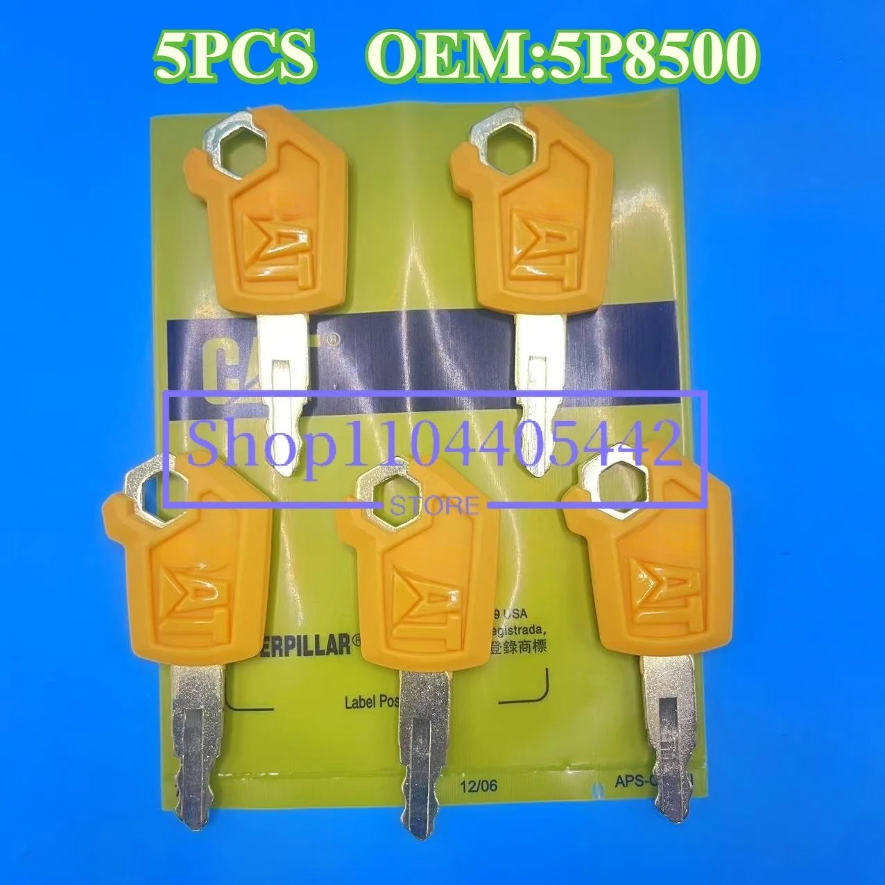 

5PCS KEYS Yellow 5P8500 for 5P-8500 Excavator Key New Start Ignition CA-TE305.5 307 313 320D2GC
