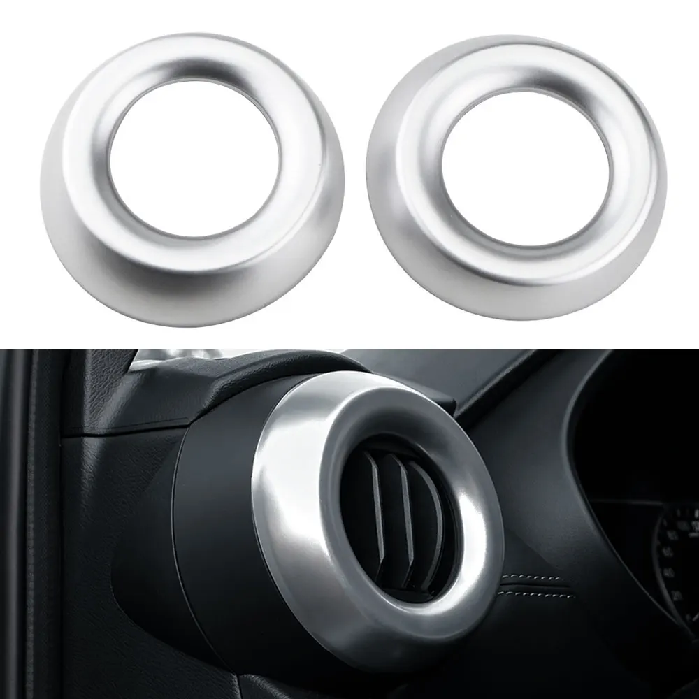 2Pcs ABS Chrome Car Front Air Conditioning A/C Outlet Vent Cover Trim Sticker for Nissan Kicks 2017- 2022 Accessories