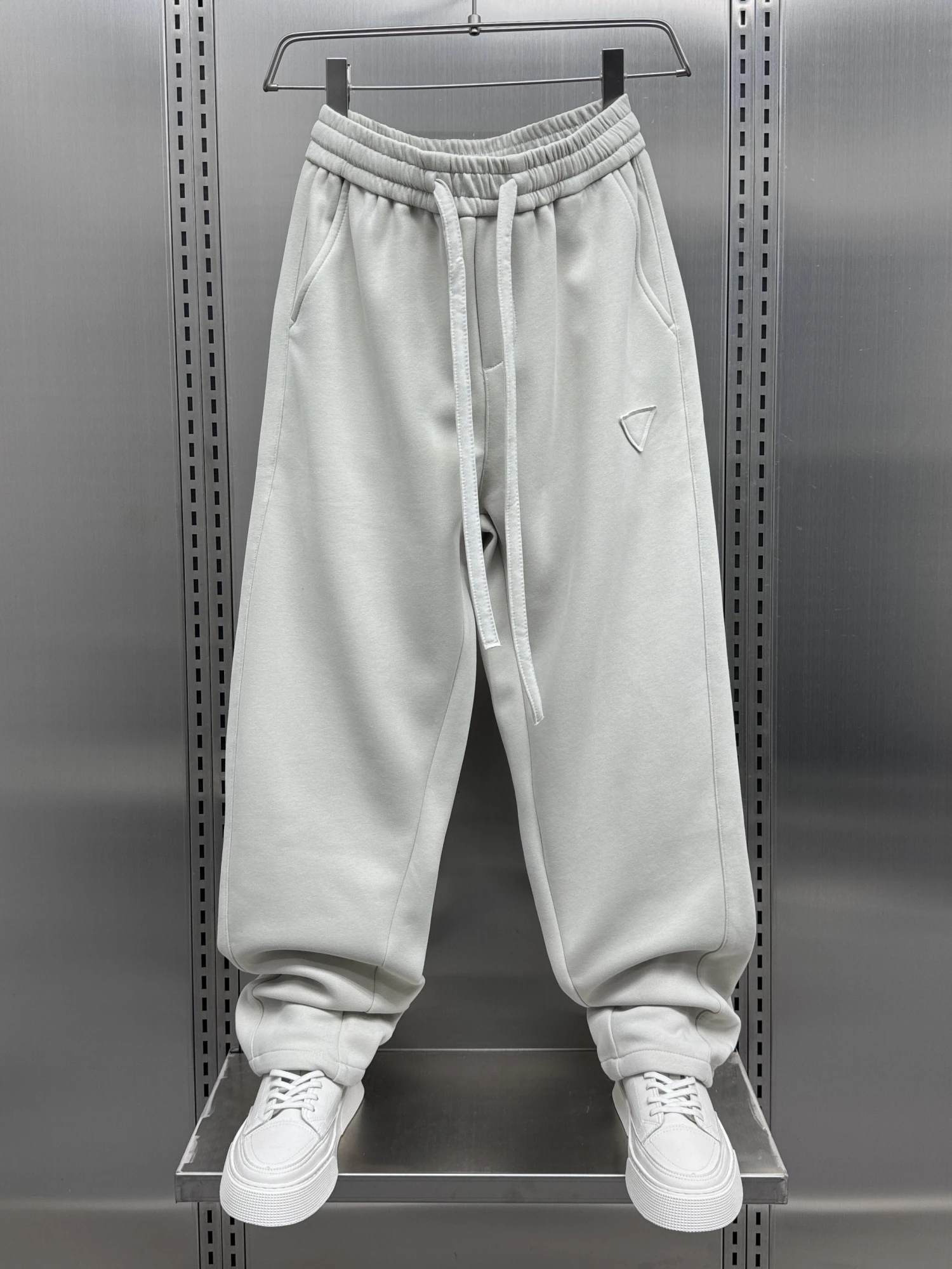 

Мужские спортивные брюки свободного кроя с прямыми штанинами, на флисовой подкладке, повседневные, в корейском стиле, осенне-зимние, удобные спортивные штаны