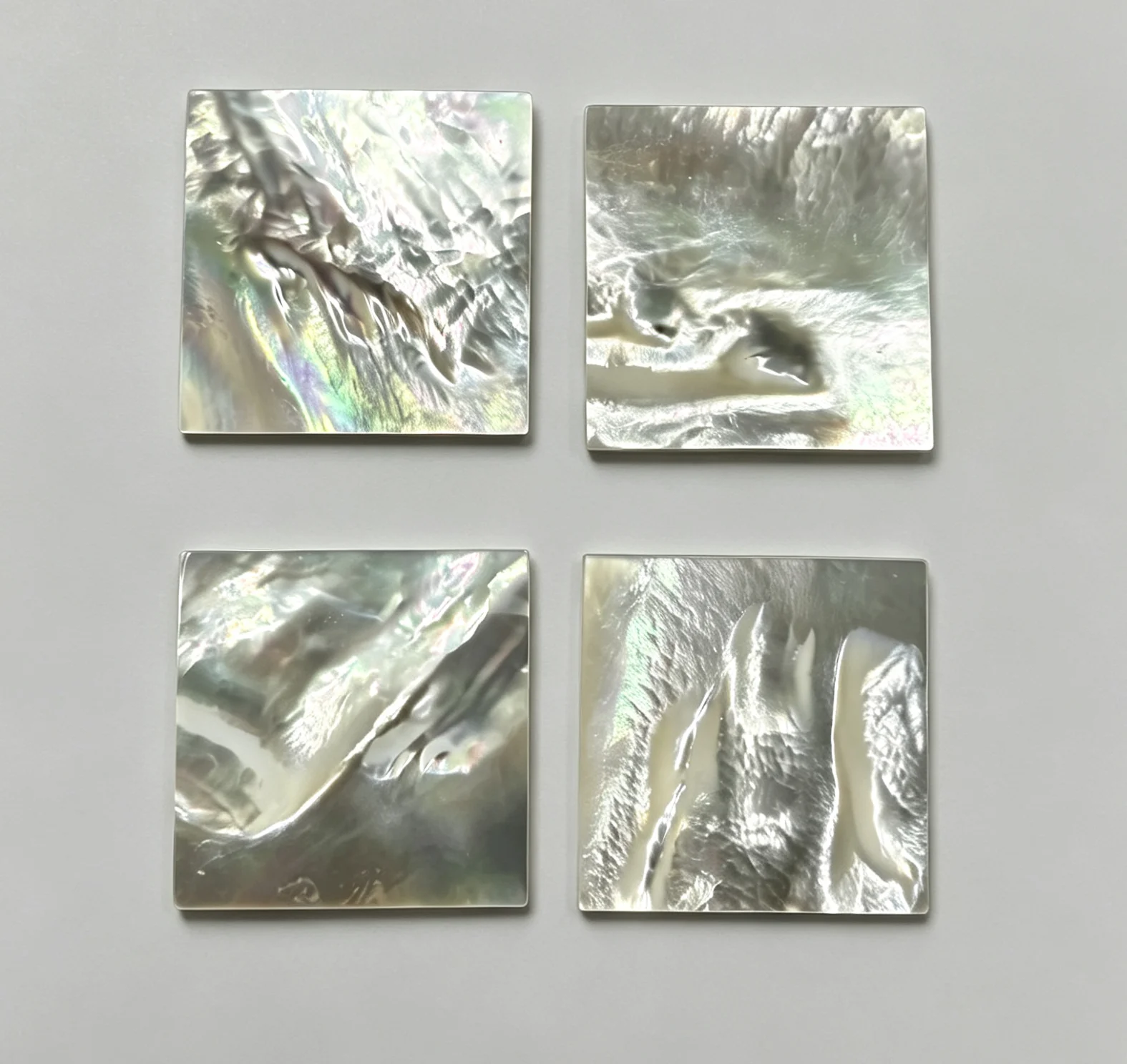 3 PCS Natural Square Mother of Pearl Shell Slice for Jewelry Making