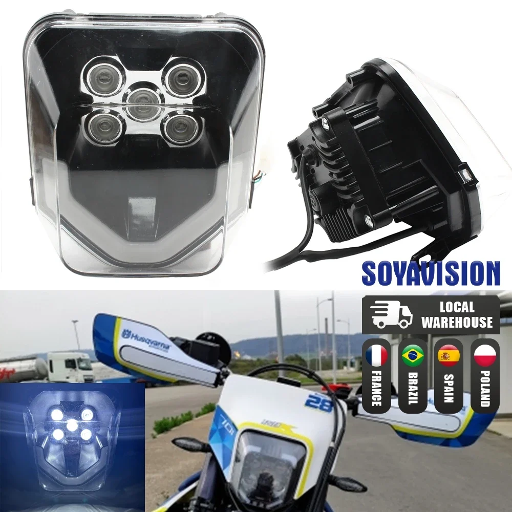 

Фара головного света для мотоцикла, для Husqvarna TE FE TC FC TX 125 250 300 350 450 501 250i 300i Φ H4, фара белого цвета DRL