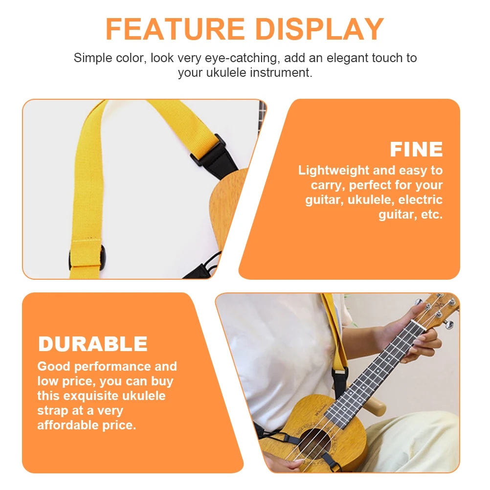

Punch-Free Ukulele Strap Strong Shoulder Belt Fine Workmanship Lightweight Comfortable Simple Fashionable Fit for Ukulele Guitar