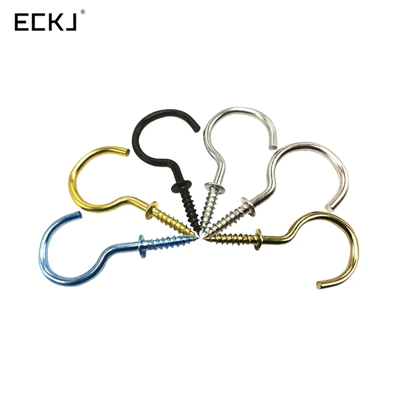 China Manufacturer Retail Price Screw Cup Hooks With Carbon Steel Material Apply For Kitchen Decoration