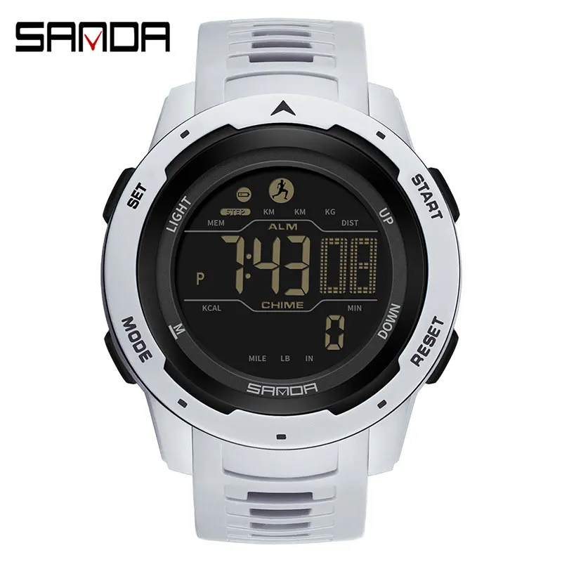 Men Sports Digital Watch Pedometers Calorie Chronograph Analog Watches Luxury LED Wristwatches Countdown Relogio Masculino & Box