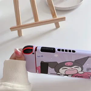 Casing untuk Nintendo Switch NS Casing Pelindung Kartun Sanrio Kuromi Penutup untuk Nintendo OLED Pelindung Cangkang Lunak para 6 casing nintendo switch kuromi penjualan terbaik - №