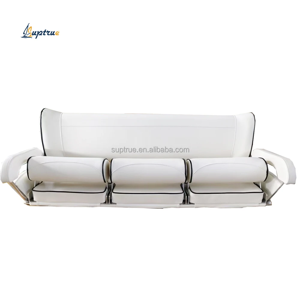 Suptrue Marine Accessories  Marine Grade Customized Color Yacht Deluxe Comfortable 3-Seater Chair Foldable Soft Bench Boat Seats