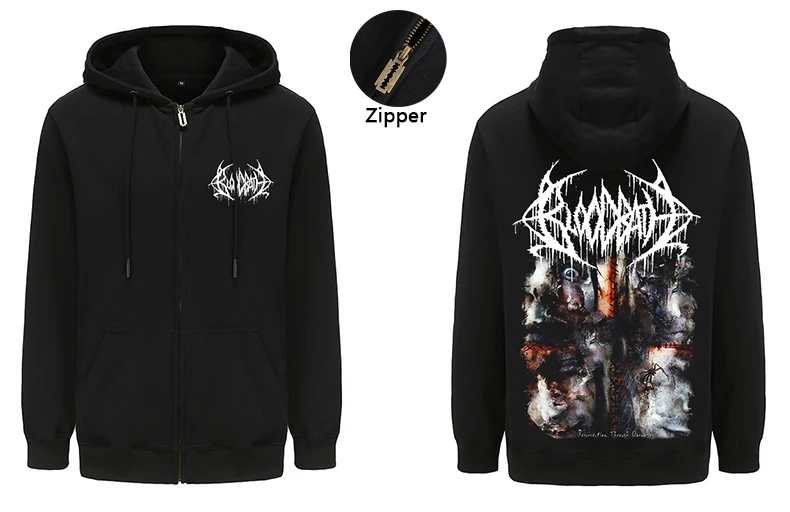 Bloodbath Swedish Death Metal Hoodies Mens Fashion Graphic Zipper Hoody Tops Harajuku Streetwear Oversized Hooded Clothes