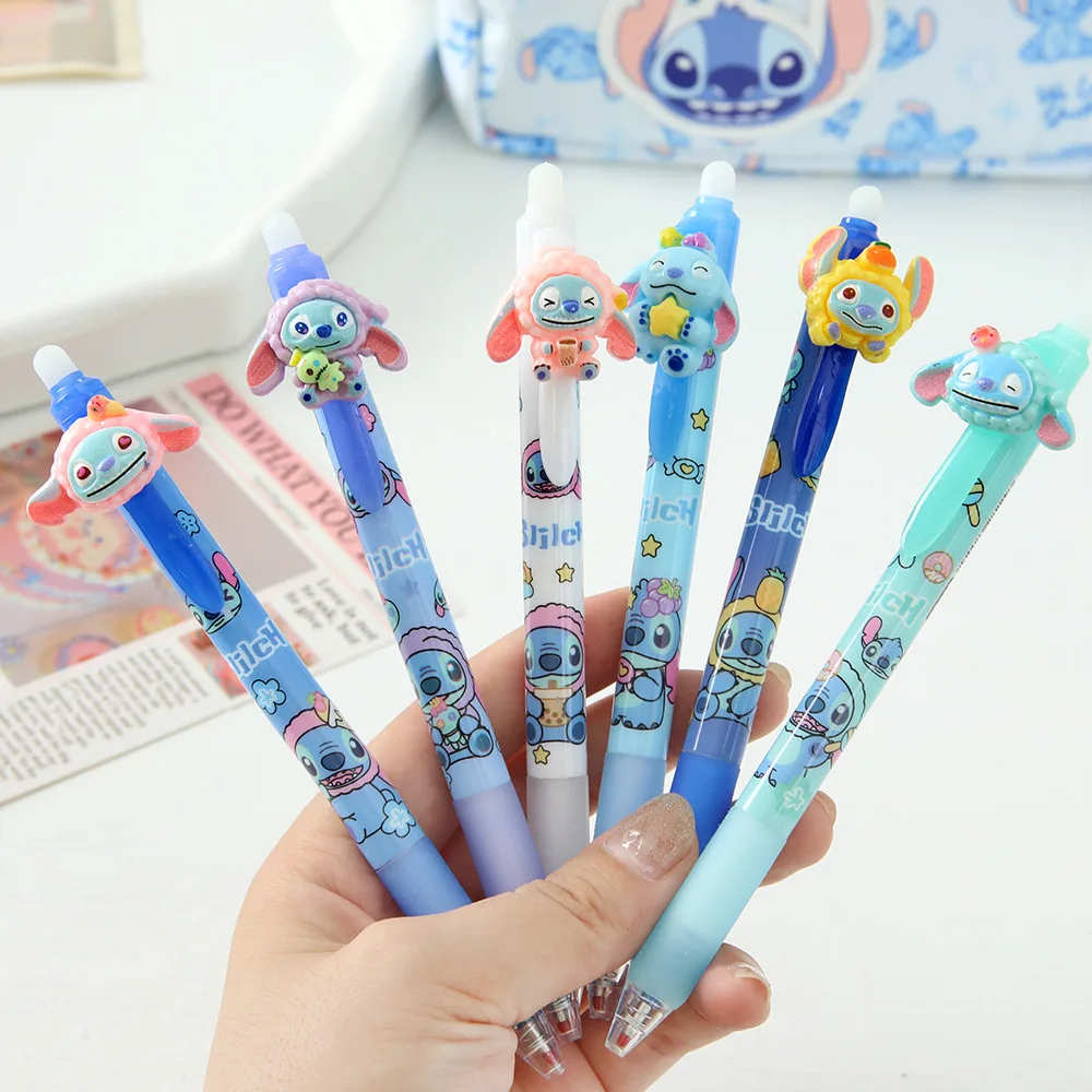 

Wholesale Disney Stitch Press Erasable Pen Cartoon 0.5 Mole Easy To Rub Blue Neutral Pen Student Stationery Gift 6/36pcs
