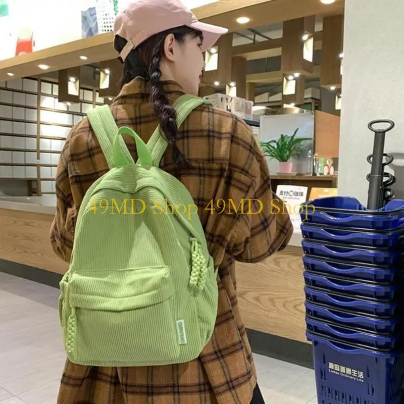 49MD BOOK BAG for Student Girl Backpack Backweight School Bag Solid Color Rucksack