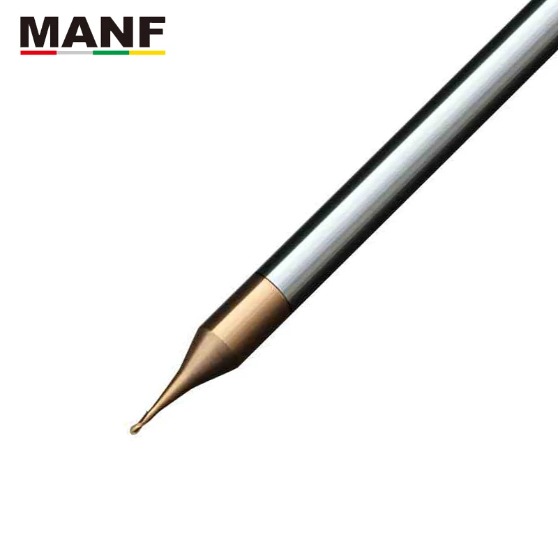 

Сферический наконечник MANF HRC55 с 2 канавками R0.15 R0.2 R0.25 R0.4, фрезы малого диаметра, сферическая Концевая фреза из вольфрамовой стали