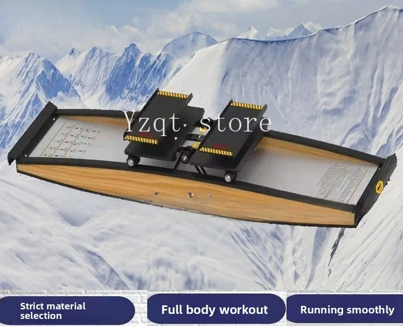 Indoor Ski Simulator, Flat Freestyle Winter Office Ski Machine Fitness Trainer Stretch Yoga
