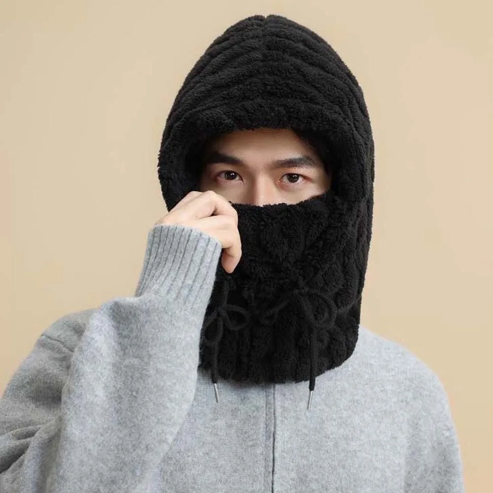 Adjustable Strap Warmer Wrap Head Hat Solid Color Soft Winter Pullover Cap All-match Polyester Ski Windproof Cap Gifts