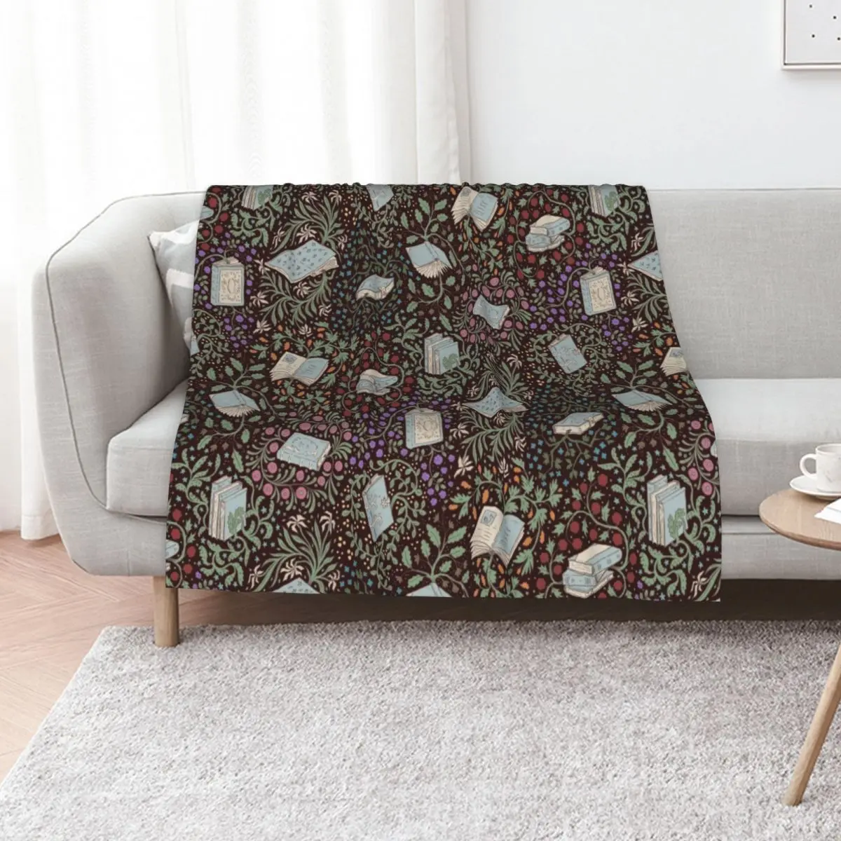 Books in flower Throw Blanket for winter blankets and throws Loose Thin Polar Cute Plaid Blankets