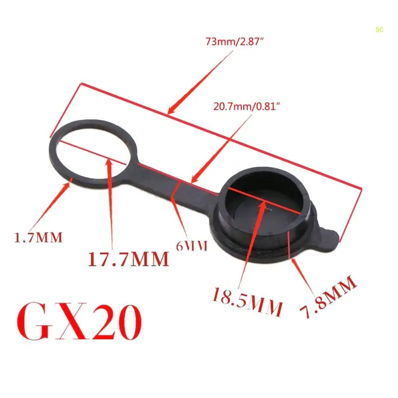 GX12 GX16 20 enchufe aviación cubierta impermeable tapa antipolvo para enchufe 12/16/20mm Dropshipping