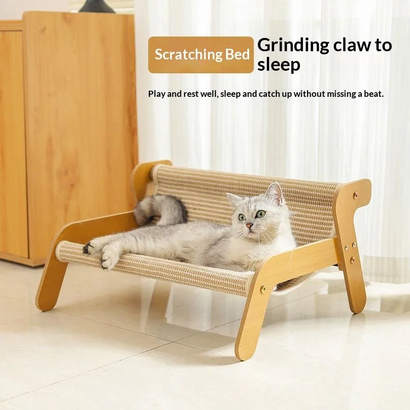 Cama hamaca transpirable de verano para gatos, elevada sisal - imagen 3