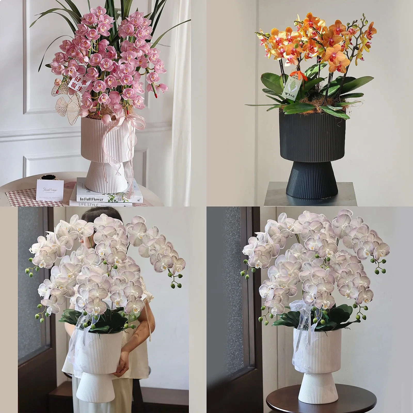 French Pearl Orchid Pot Ceramic Large Mouth Combo Holly Home Small Vase Housewarming Gift  Flower Vase