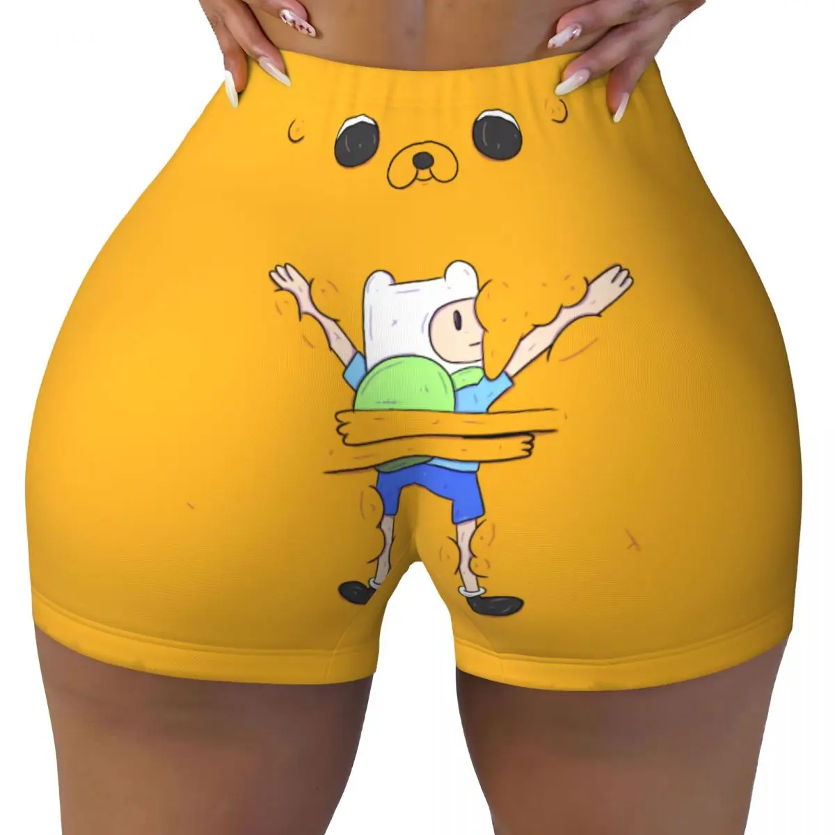 

Custom Time For Adventures Cartoon Anime Volleyball Biker Gym Shorts Women's Athletic Workout Yoga Shorts