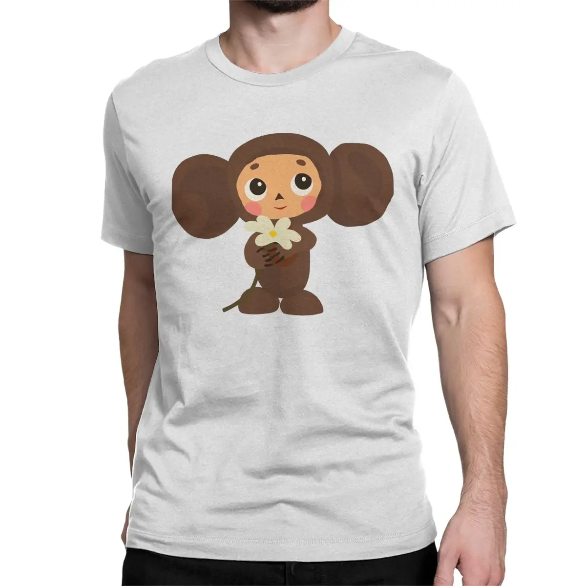 Men Women Cute Soviet Russia Cartoon USSR T Shirts Cheburashka 100% Cotton Tops Creative Short Sleeve Tees Big Size T-Shirts