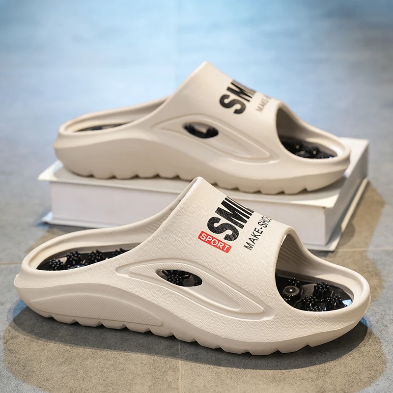 Men's Summer 2026 Anti-Slip Anti-Odor Outdoor Wearable Sporty Large Size Slip-On Beach Sandals Casual Glue-Welded EVA Slippers