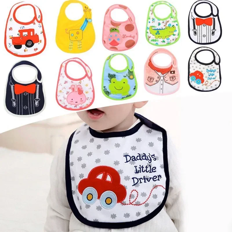 

3pc Baby Girl Boy Feeding Bibs Waterproof Apron Cartoon Towel Kids Toddler Dinner Baberos Bandanas Burp Cloths