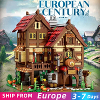 3114PCS Medieval Tavern Building Blocks European Street View Architecture MOC Model Brick Desktop Display Ornaments Toy For Kids