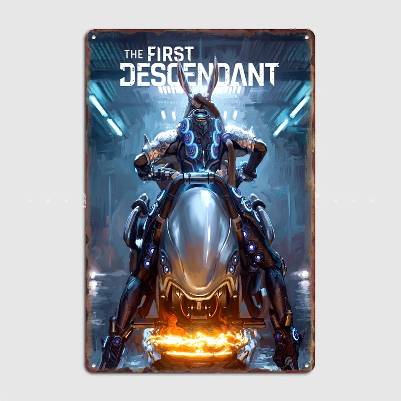 The First Descendant Bunny Character Art Poster Metal Sign Posters Bedroom Custom Wall Decorations Room Decoration Home Decor