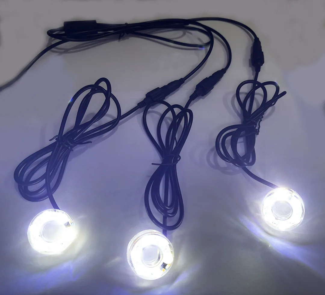 أضواء تحت الماء 6-LED حلقة ضوء لنافورة بركة السمك حديقة المياه 12 فولت مع محول مضخة مياه الطاولة الزخرفية