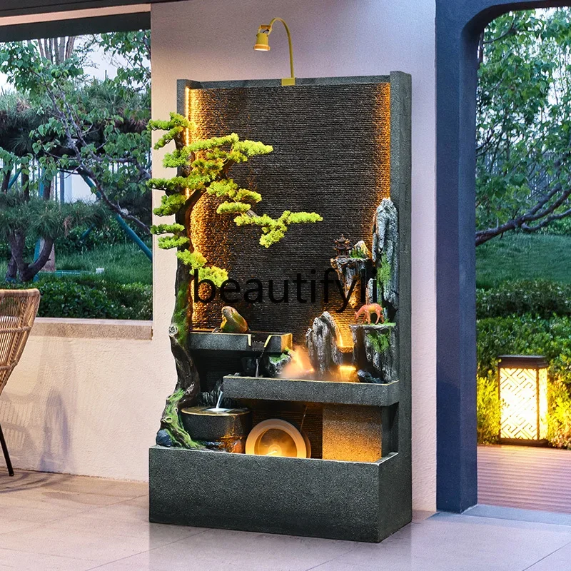 

Outdoor courtyard water curtain wall rockery circulating water floor fountain water feature ornament