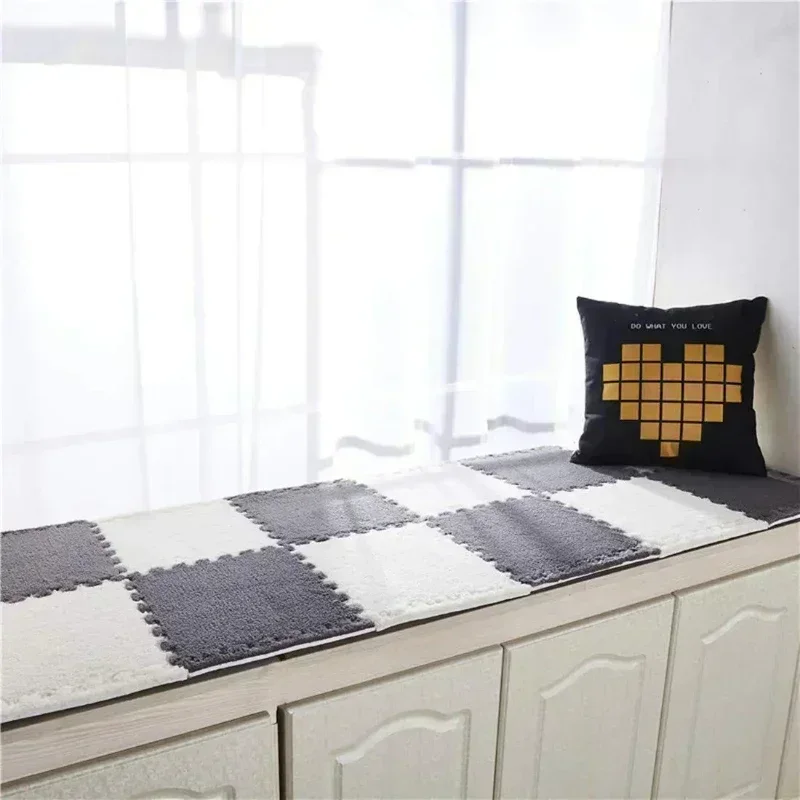 1-20 Pcs Thickened Plush Interlocking Floor Mats, Baby Padded Carpet Carpet Eva Foam Puzzle Children\'s Mat for Room