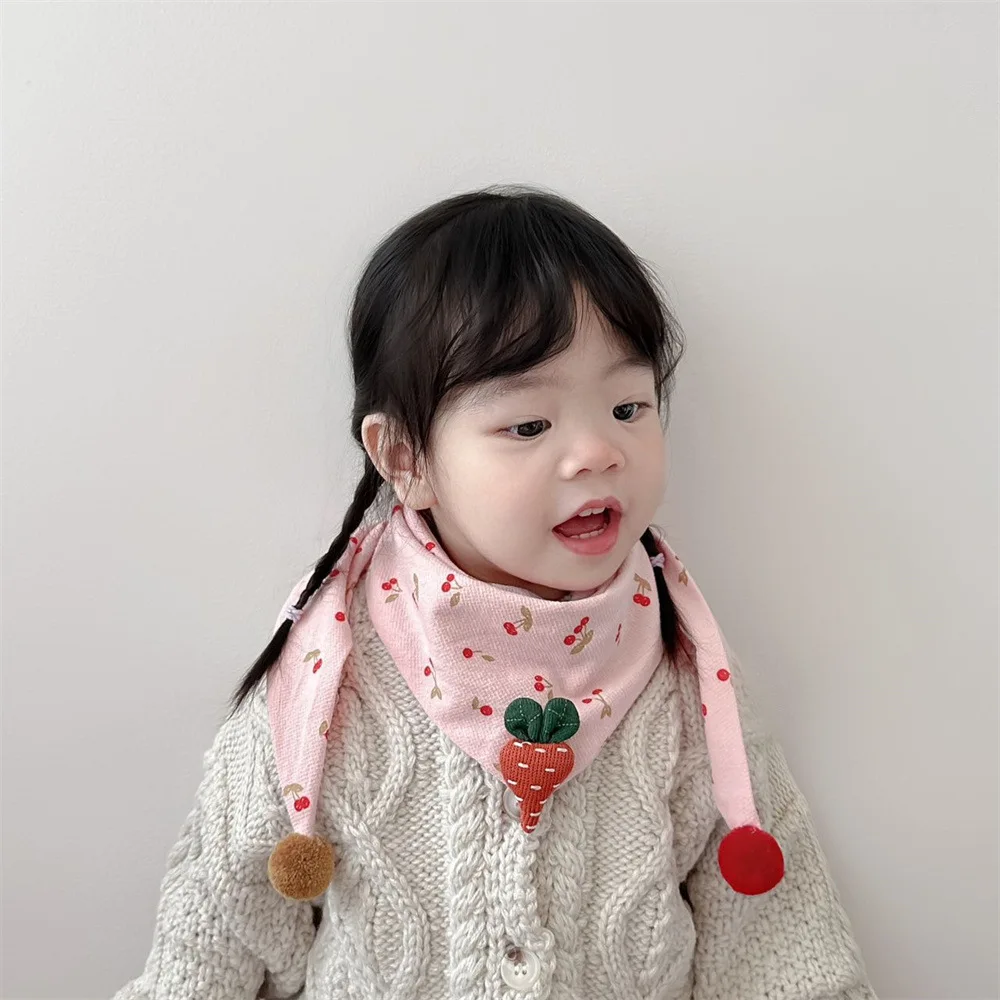 Children's Warm Scarf Baby Triangle Scarf Baby New Autumn And Winter Neck Cover Girl Windproof Boy Neck 24W013