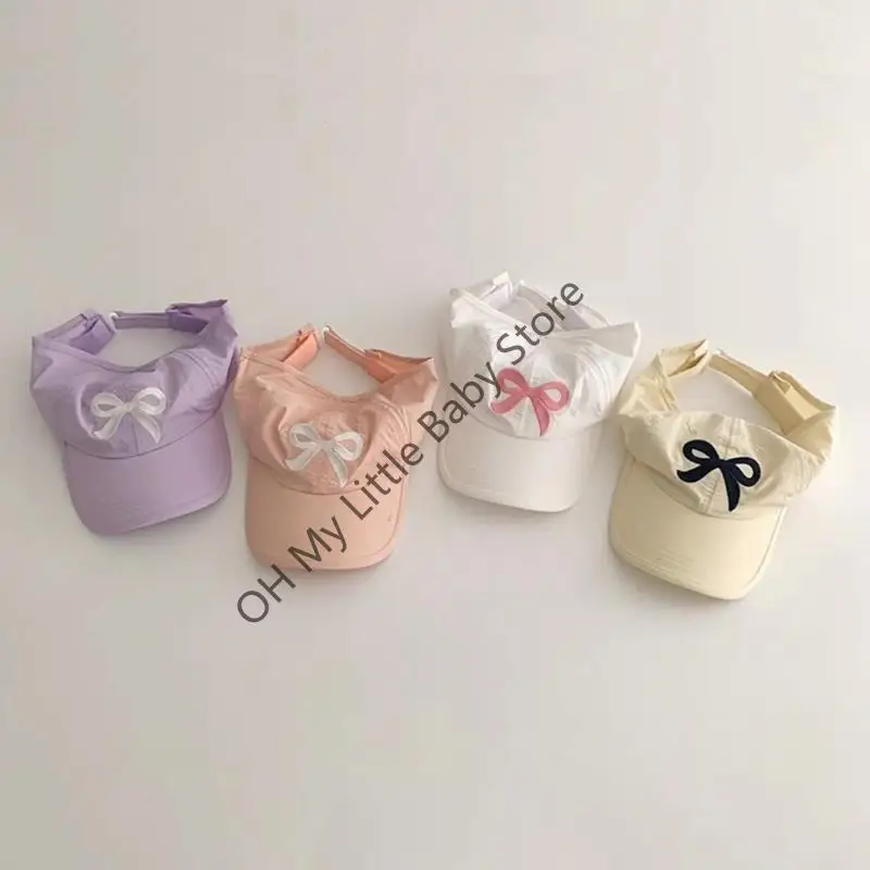 

M76C 2024 Шляпа от солнца для маленьких девочек с милым бантом, пустая шляпа от солнца, быстросохнущая пляжная шляпа