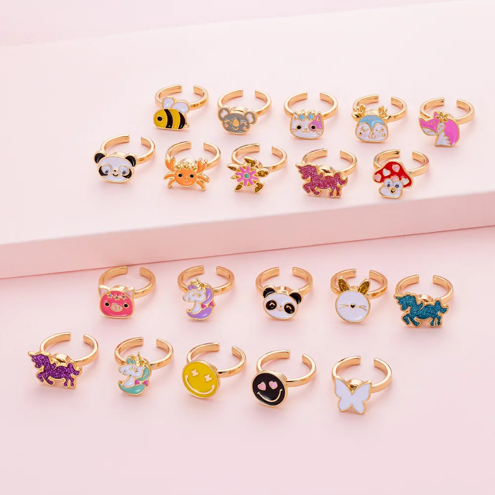 Shuangshuo Cute Animal Fidget Spinner Ring Anxiety for Women Enamel Panda Finger Ring Rotate Antistress Wedding Jewelry Gift