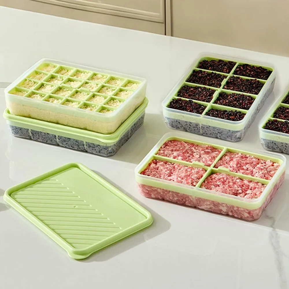 4/8/24 Grids Food Storage Box Food-grade Meat Rice Sub Packing Partitioned Storage Box Sealed Durable Meat Packaging Boxes