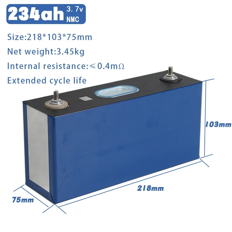 NMC battery cells NCM cell lithium ion fast charge batteries pack li-ion 3.7 volt 234Ah prismatic lithium li ion