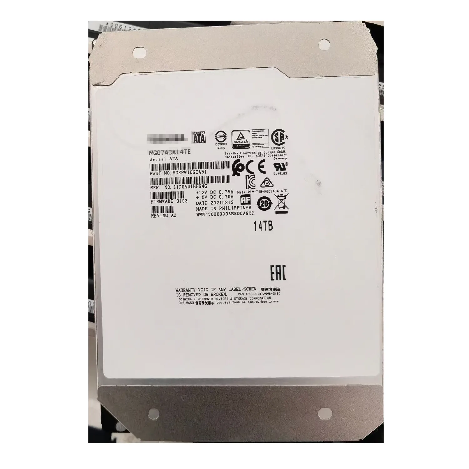 サーバーハードディスク,st16000ve002,16t,7.2k,sata3,3.5 ', 20t,新品